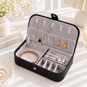 Boîte à Bijoux Voyage Cuir Noir