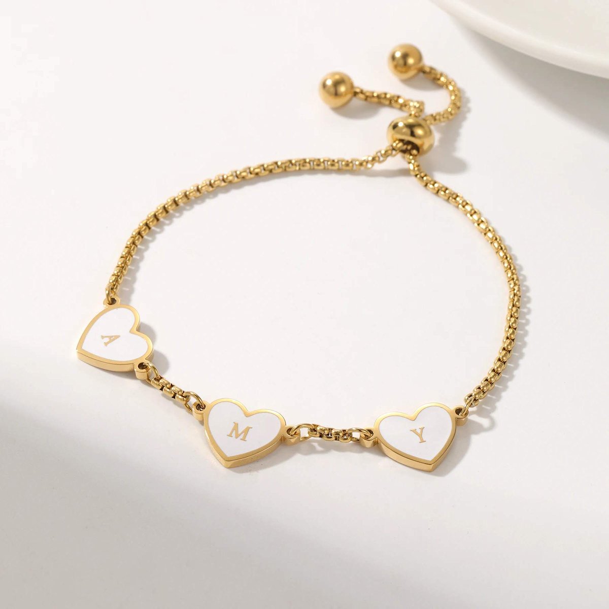 Bracelet Initiale | Nos Cœurs en Lettres