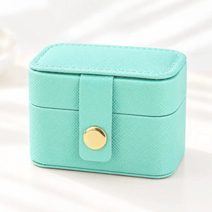 Petite Boîte à Bijoux Voyage Cuir Bleu