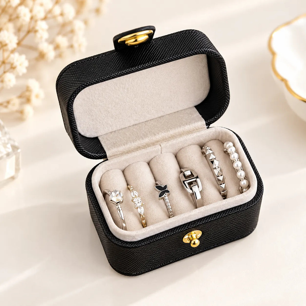 Petite Boîte à Bijoux Voyage Cuir Élégante