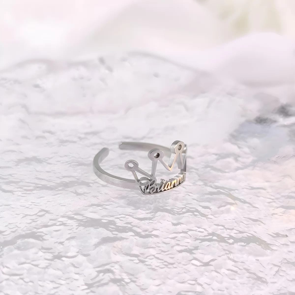 Bague Personnalisée | Prénom Couronné