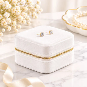 Boîte à Bijoux Velours Blanc Nomade
