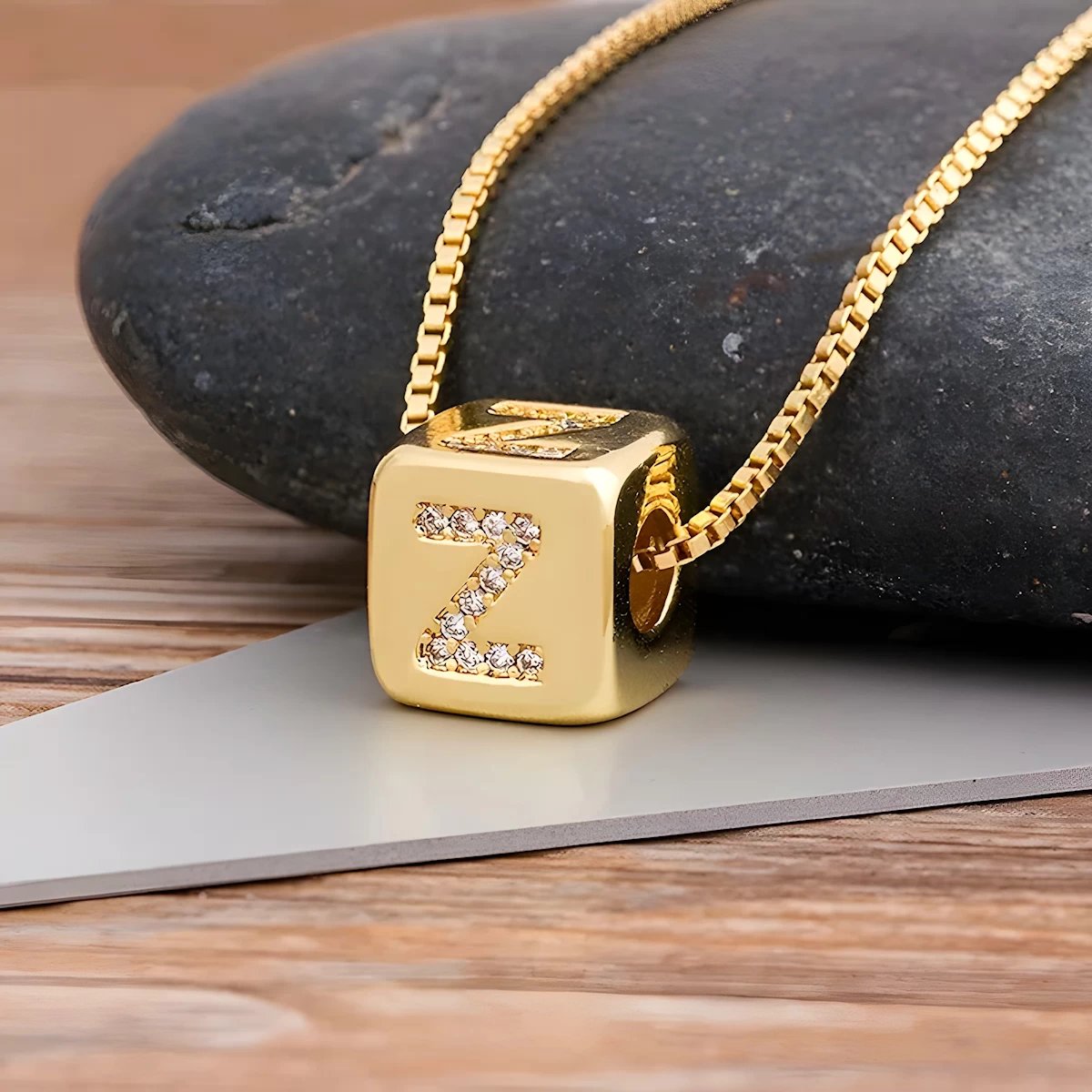 Collier Initiale | Éclat Cubique