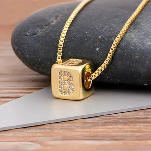 Collier Initiale | Éclat Cubique