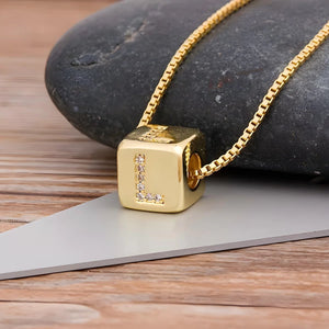 Collier Initiale | Éclat Cubique