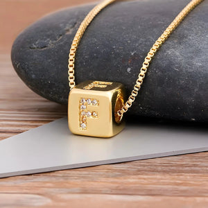 Collier Initiale | Éclat Cubique