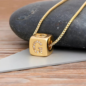 Collier Initiale | Éclat Cubique