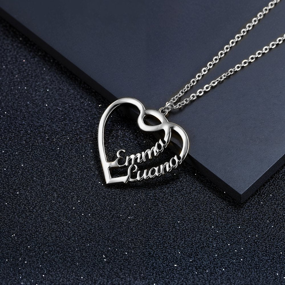 Collier Personnalisé Cœurs Enlacées
