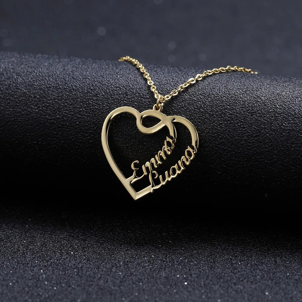 Collier Personnalisé Cœurs Enlacées