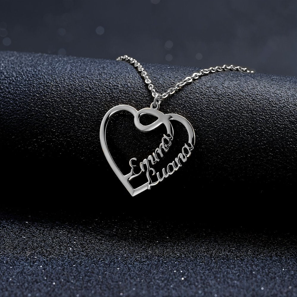 Collier Personnalisé Cœurs Enlacées