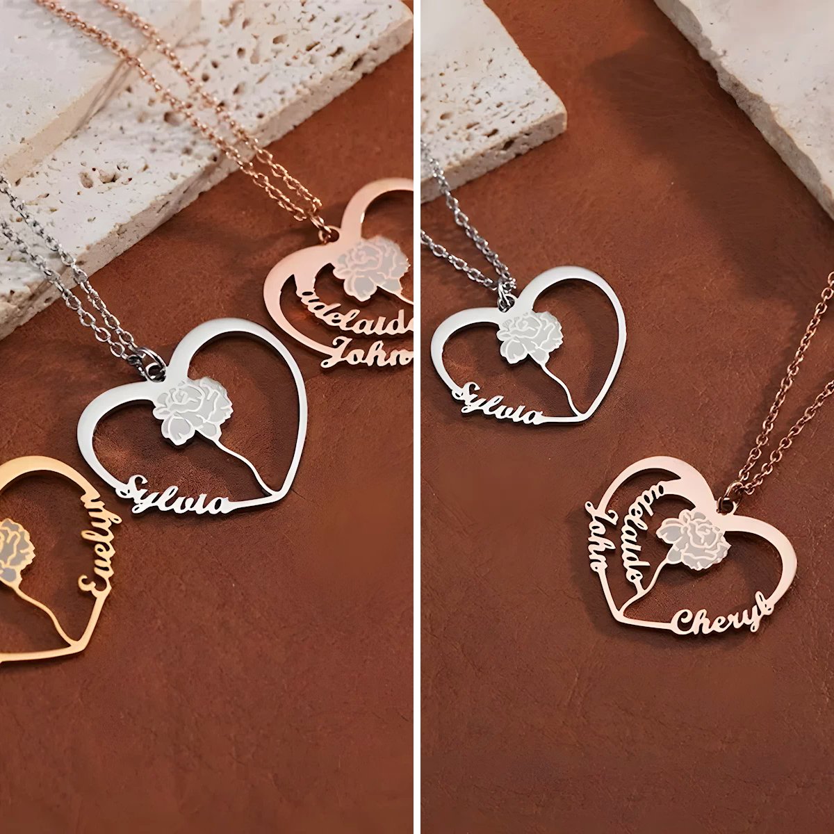 Collier Personnalisé | L’Amour en Rose