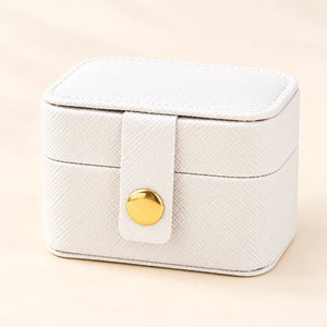 Petite Boîte à Bijoux Blanche en Cuir