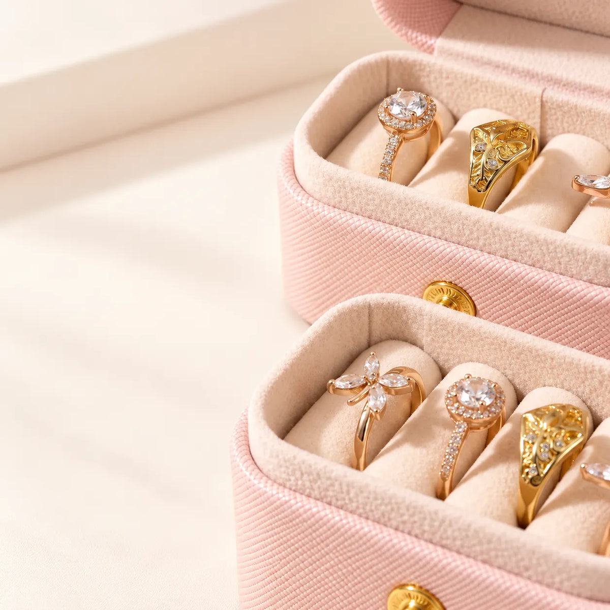 Petite Boîte à Bijoux Rose Voyage