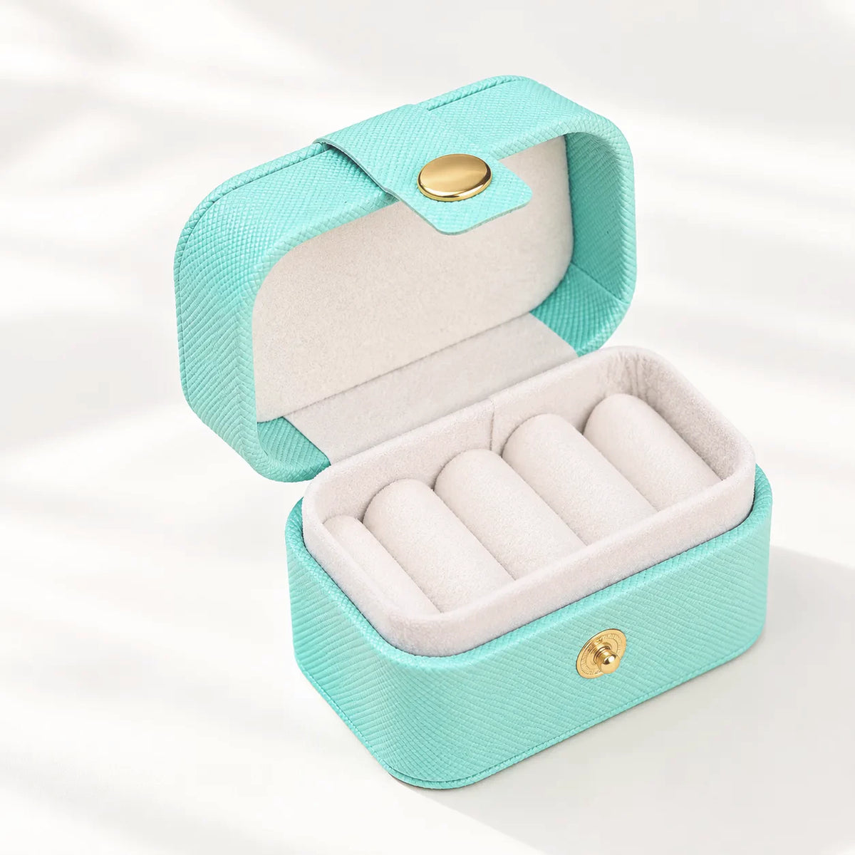 Petite Boîte à Bijoux Voyage Cuir Bleu