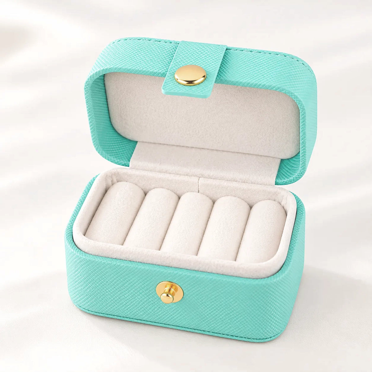 Petite Boîte à Bijoux Voyage Cuir Bleu