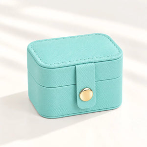 Petite Boîte à Bijoux Voyage Cuir Bleu
